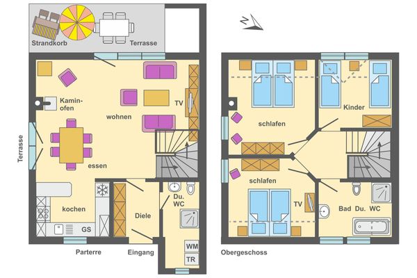 Ferienpark Freesenbruch Doppelhaushälfte 11 - Windflüchter Ostseeheilbad Zingst - Grundriss