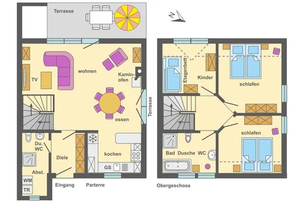Grundriss Ferienpark Freesenbruch Doppelhaushälfte 11a - Schwalbennest