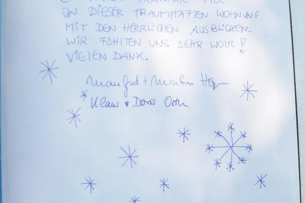 Auszug aus dem Gästebuch Haus Dünenblick Ferienwohnung 23