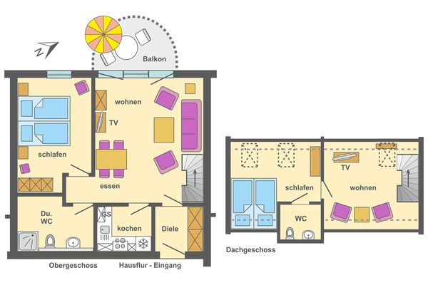 Ferienpark Freesenbruch Wohnung 1.5 - Amber Ostseeheilbad Zingst - Grundriss