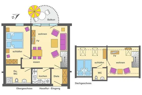 Grundriss Ferienpark Freesenbruch Wohnung 1.5 - Amber