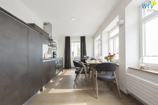 Wohnzimmer Haus Nordland Ferienwohnung Wattblick 1