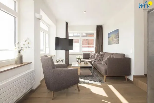 Wohnzimmer Haus Nordland Ferienwohnung Wattblick 1