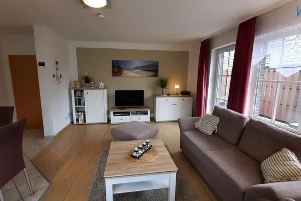Wohnzimmer Haus Dünenrose Ferienwohnung Seestern
