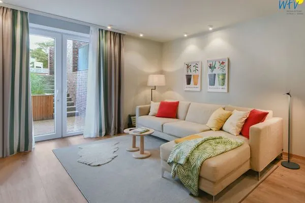 Wohnzimmer Töwerhus Ferienwohnung Segel