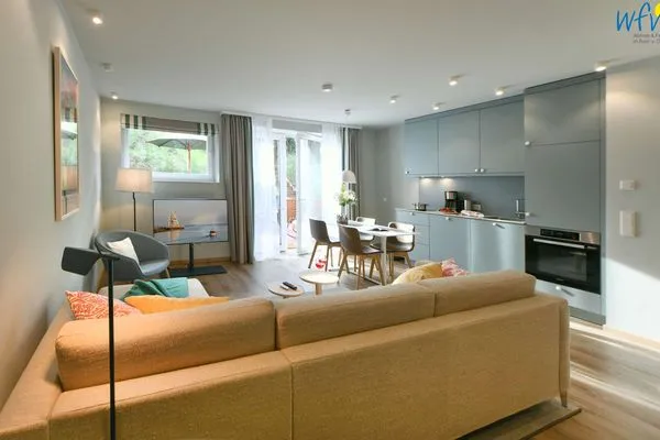 Wohnzimmer Töwerhus Ferienwohnung Seestern