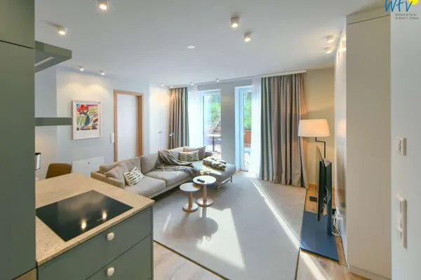 Wohnzimmer Töwerhus Ferienwohnung Möwe