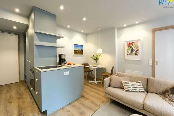 Wohnzimmer Töwerhus Ferienwohnung Möwe