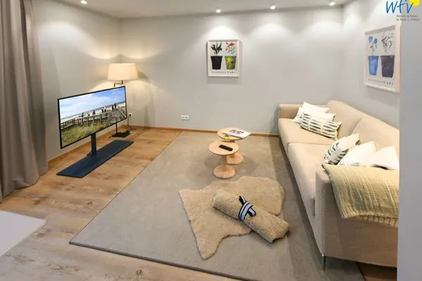 Wohnzimmer Töwerhus Ferienwohnung Krabbe