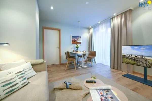 Wohnzimmer Töwerhus Ferienwohnung Krabbe