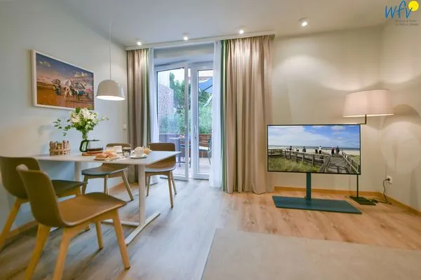 Wohnzimmer Töwerhus Ferienwohnung Krabbe