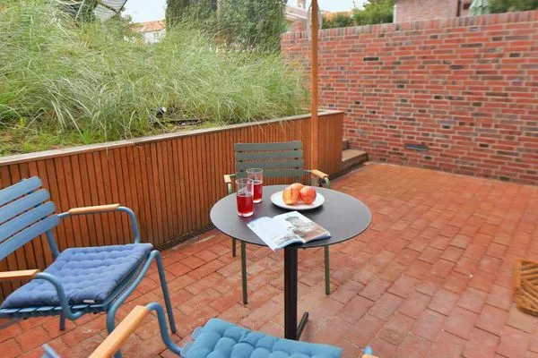 Terrasse Töwerhus Ferienwohnung Krabbe