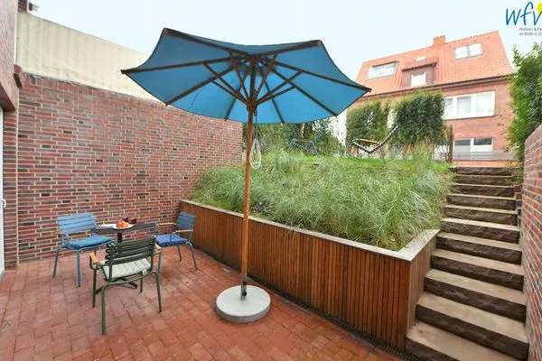 Terrasse Töwerhus Ferienwohnung Krabbe