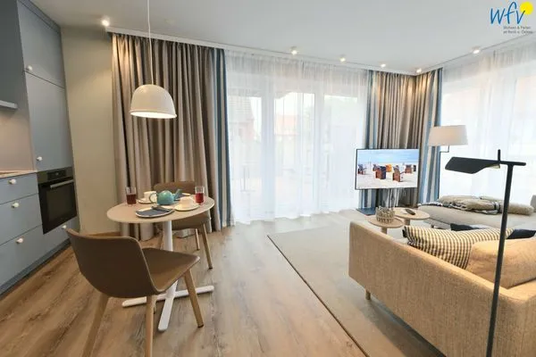 Wohnzimmer Töwerhus Ferienwohnung Robbe