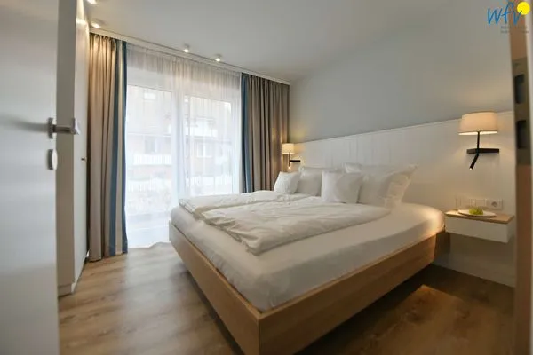 Schlafzimmer Töwerhus Ferienwohnung Robbe