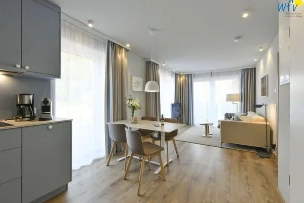 Wohnzimmer Töwerhus Ferienwohnung Sonne