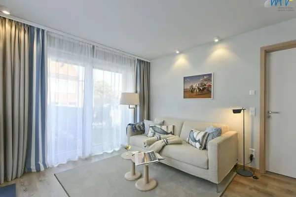 Wohnzimmer Töwerhus Ferienwohnung Sonne