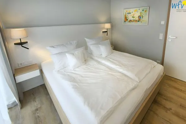 Schlafzimmer Töwerhus Ferienwohnung Memmert
