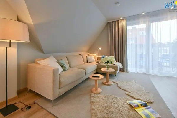 Wohnzimmer Töwerhus Ferienwohnung Muschel