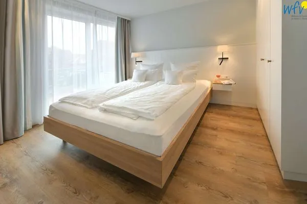 Schlafzimmer Töwerhus Ferienwohnung Muschel