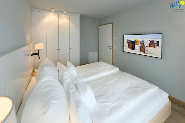 Schlafzimmer Töwerhus Ferienwohnung Muschel