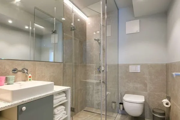 Badezimmer Töwerhus Ferienwohnung Muschel