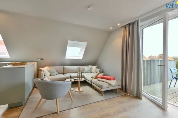 Wohnzimmer Töwerhus Ferienwohnung Hummer