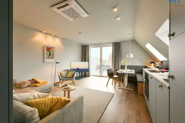 Wohnzimmer Töwerhus Ferienwohnung Auster