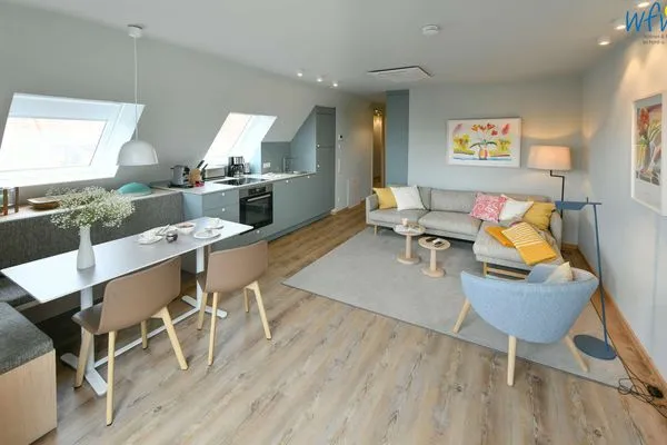 Wohnzimmer Töwerhus Ferienwohnung Auster