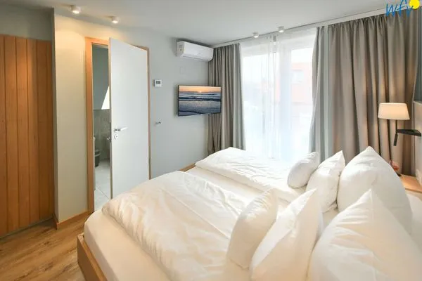 Schlafzimmer Töwerhus Ferienwohnung Auster