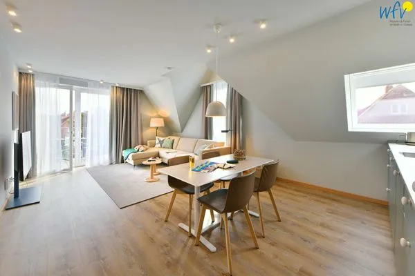 Wohnzimmer Töwerhus Ferienwohnungen Watt + Bill