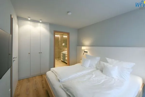 Schlafzimmer Töwerhus Ferienwohnungen Watt + Bill