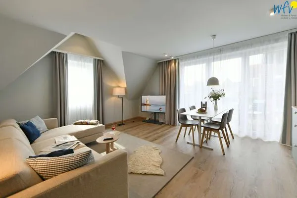 Wohnzimmer Töwerhus Ferienwohnungen Watt + Bill