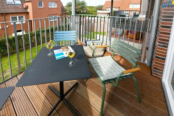 Balkon Töwerhus Ferienwohnungen Watt + Bill