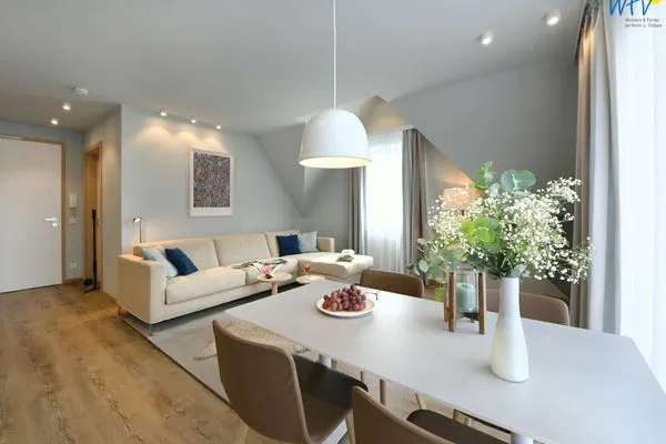 Wohnzimmer Töwerhus Ferienwohnungen Watt + Bill