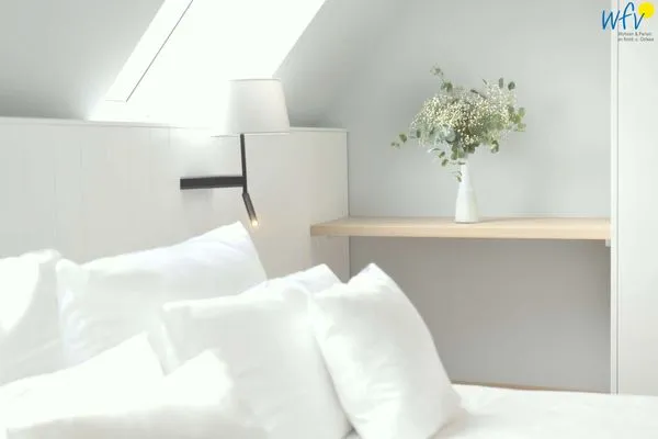 Schlafzimmer Töwerhus Ferienwohnungen Watt + Bill