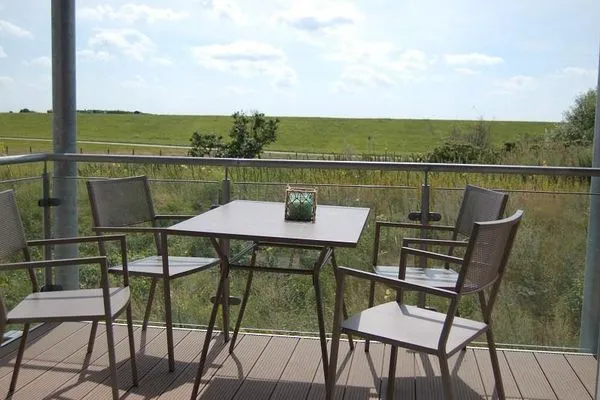 Balkon Haus Kiek in't Watt Ferienwohnung Deichrausch