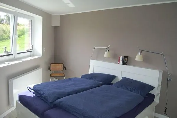 Schlafzimmer Haus Kiek in't Watt Ferienwohnung Deichrausch