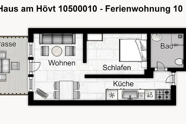 Grundriss Haus am Hövt Ferienwohnung 10