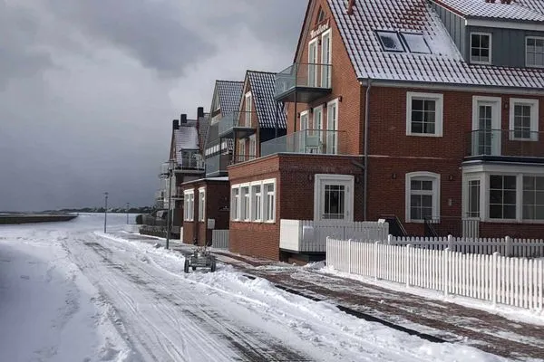 Haus Nordland bei Schnee Haus Nordland Ferienwohnung Dünenblick