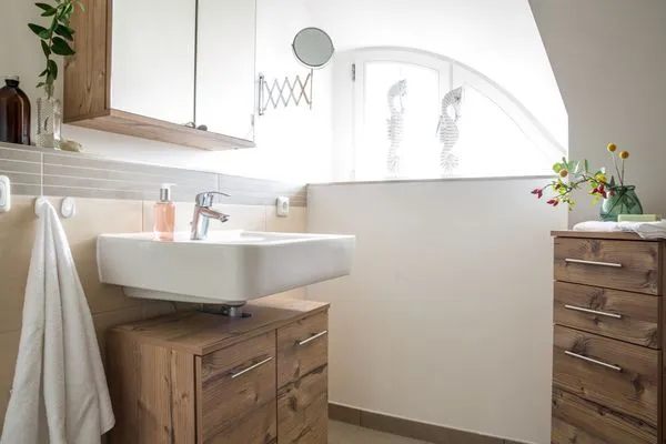 Badezimmer  Ferienhaus Haubenlerche 32