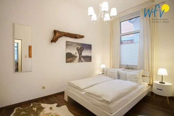 Schlafzimmer Kirchstr. 11 Borkum Ferienwohnung Bollstove