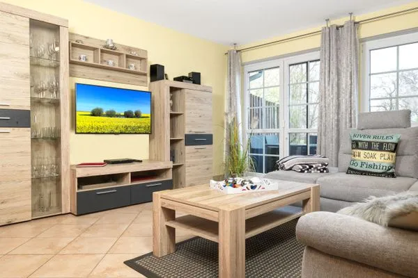 Wohnzimmer Landhaus am Meer Strandglück