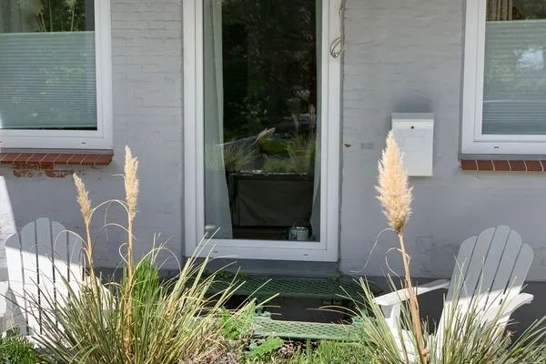 Terrasse  Ferienwohnung für 4 Personen am Borbyer Ufer mit zwei Sonnenterrassen