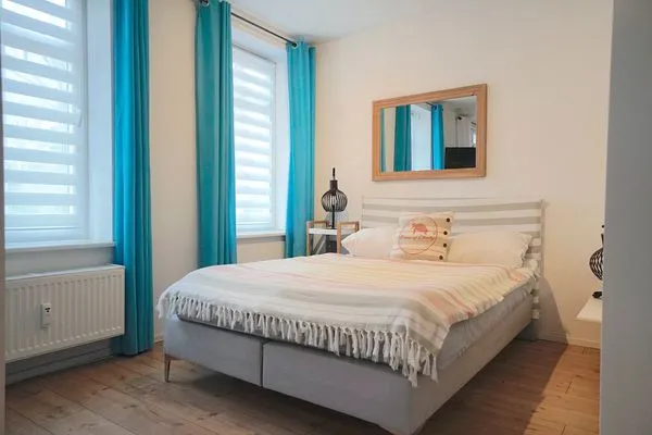 Bett  Ferienwohnung Kajüte am Borbyerufer von Eckernförde