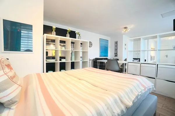 Bett  Ferienwohnung Kajüte am Borbyerufer von Eckernförde