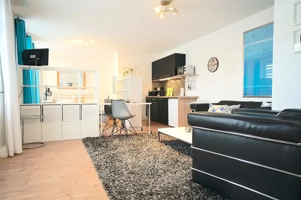 Wohnzimmer  Ferienwohnung Kajüte am Borbyerufer von Eckernförde