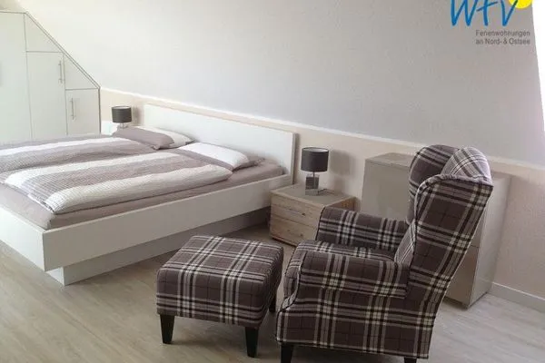 Schlafzimmer Ferienhaus Greune-Stee-Weg 39 Ferienwohnung Südstrandoase