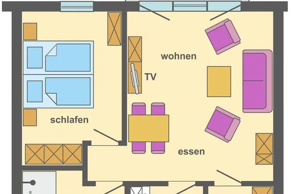 Grundriss Ferienpark Freesenbruch Wohnung 4.2 - Ostseeperle