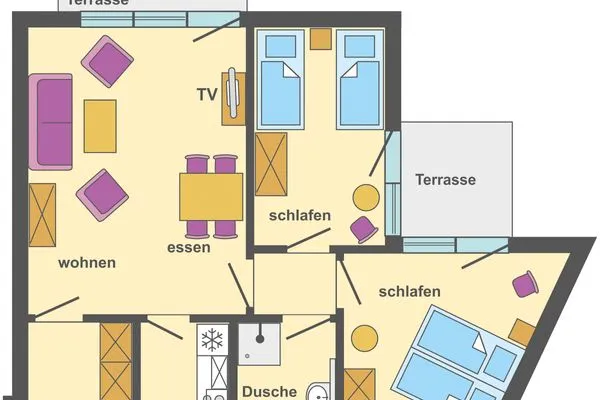 Grundriss Ferienpark Freesenbruch Wohnung 1.3 - Störtebeker